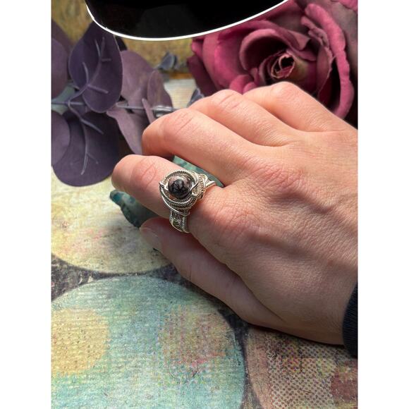 Artisan Rhodonite Ring Size 8 - Picture 5 of 10
